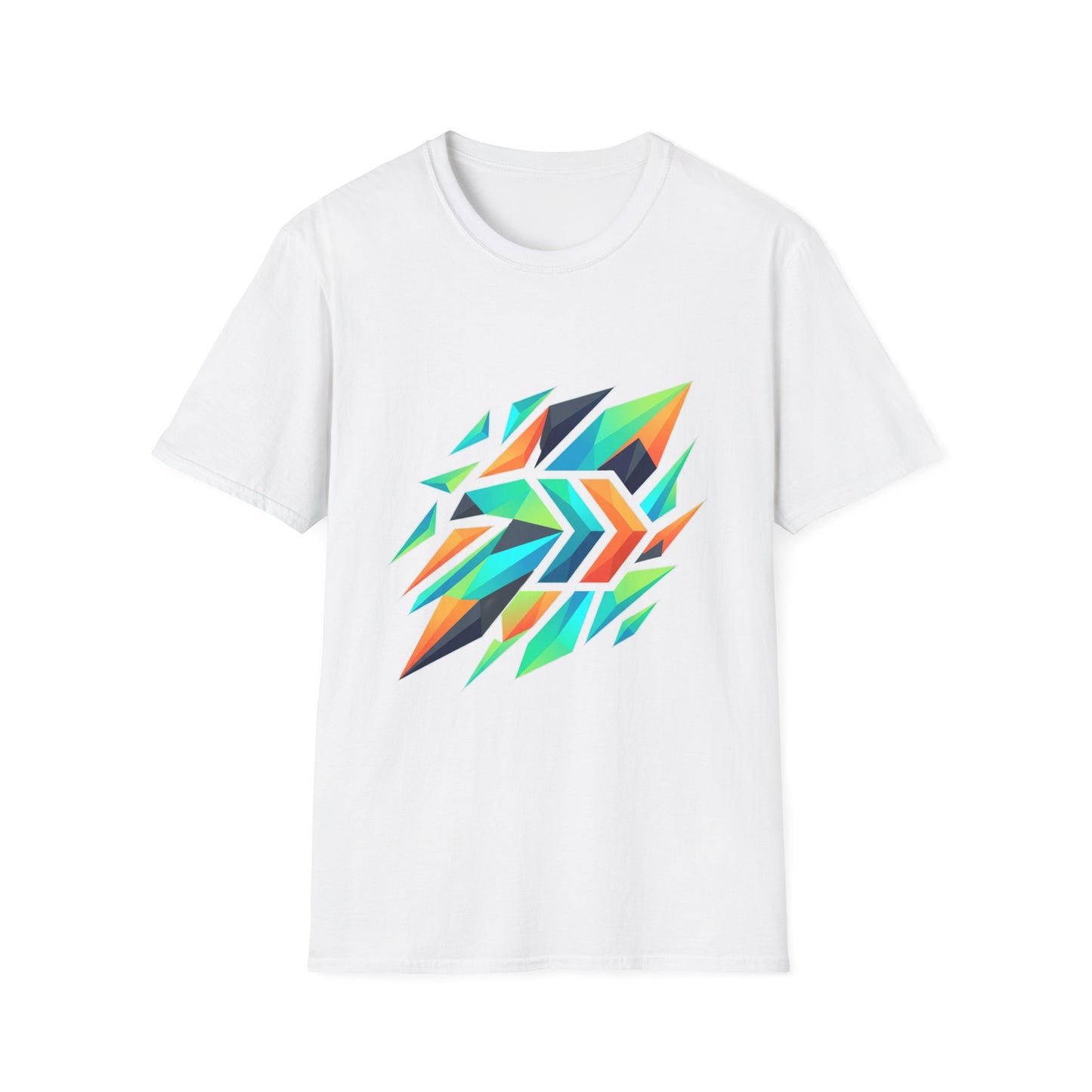 Abstract Geometric Arrow T-Shirt — Colorful Tribal-Inspired Graphic Tee Printify