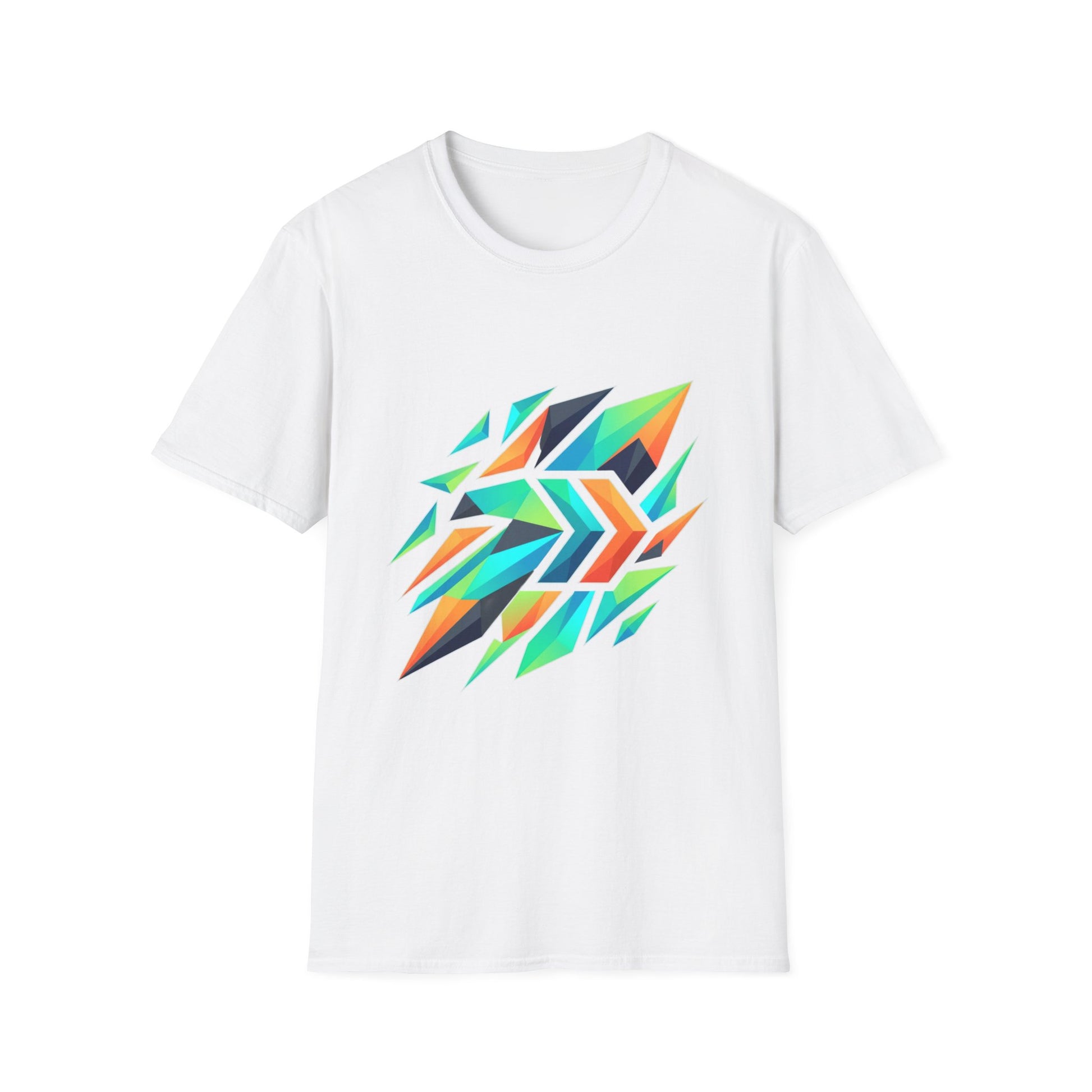 Abstract Geometric Arrow T-Shirt — Colorful Tribal-Inspired Graphic Tee Printify