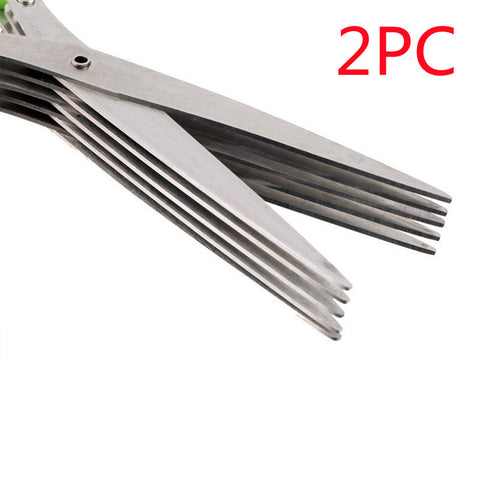 Multifunctional Multi-layer Scissors Stainless Steel Knife Herb Seaweed spice