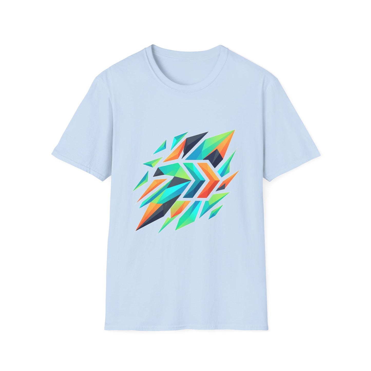 Abstract Geometric Arrow T-Shirt — Colorful Tribal-Inspired Graphic Tee Printify