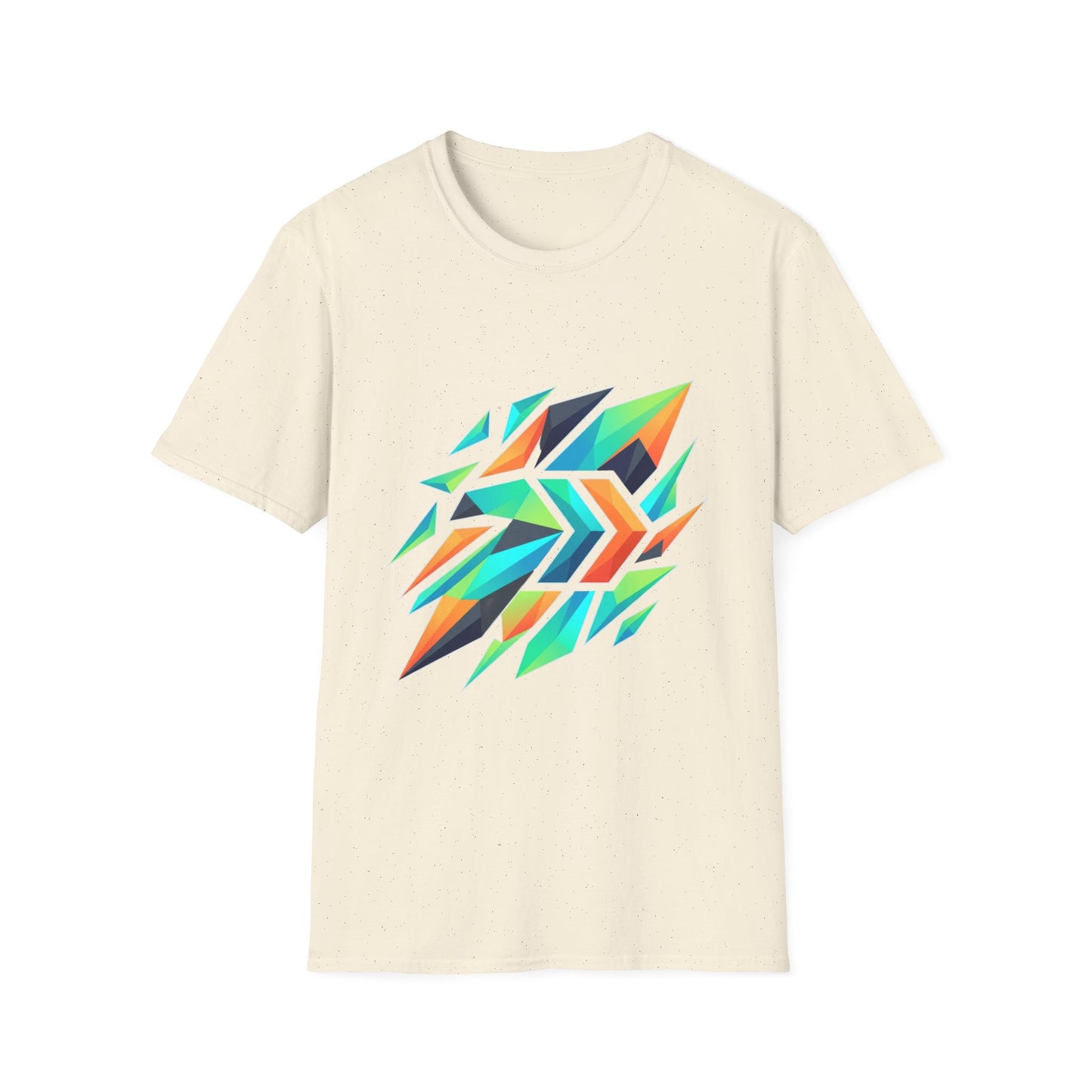 Abstract Geometric Arrow T-Shirt — Colorful Tribal-Inspired Graphic Tee Printify