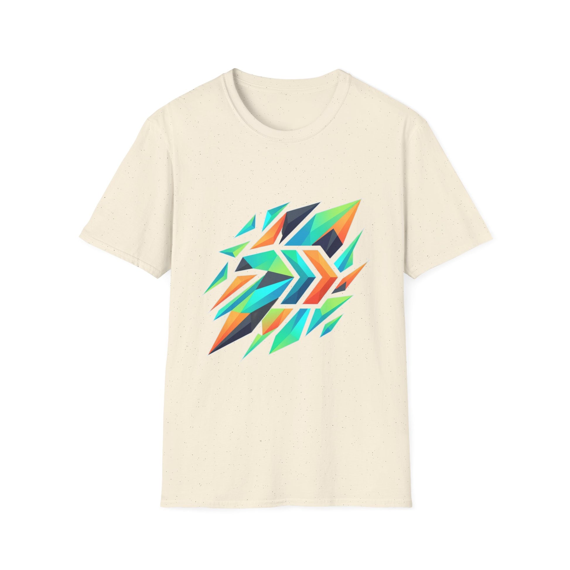 Abstract Geometric Arrow T-Shirt — Colorful Tribal-Inspired Graphic Tee Printify