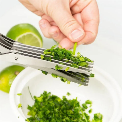 Multifunctional Multi-layer Scissors Stainless Steel Knife Herb Seaweed spice