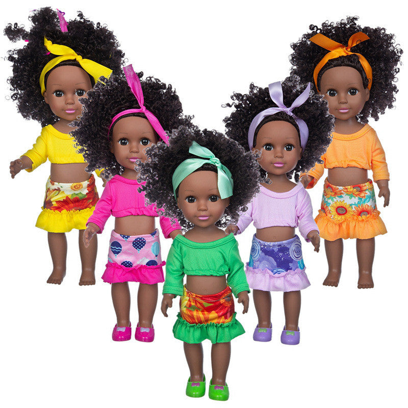 Black Doll 14 Inch Simulation Baby Black Doll