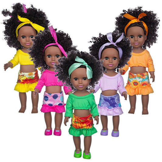 Black Doll 14 Inch Simulation Baby Black Doll
