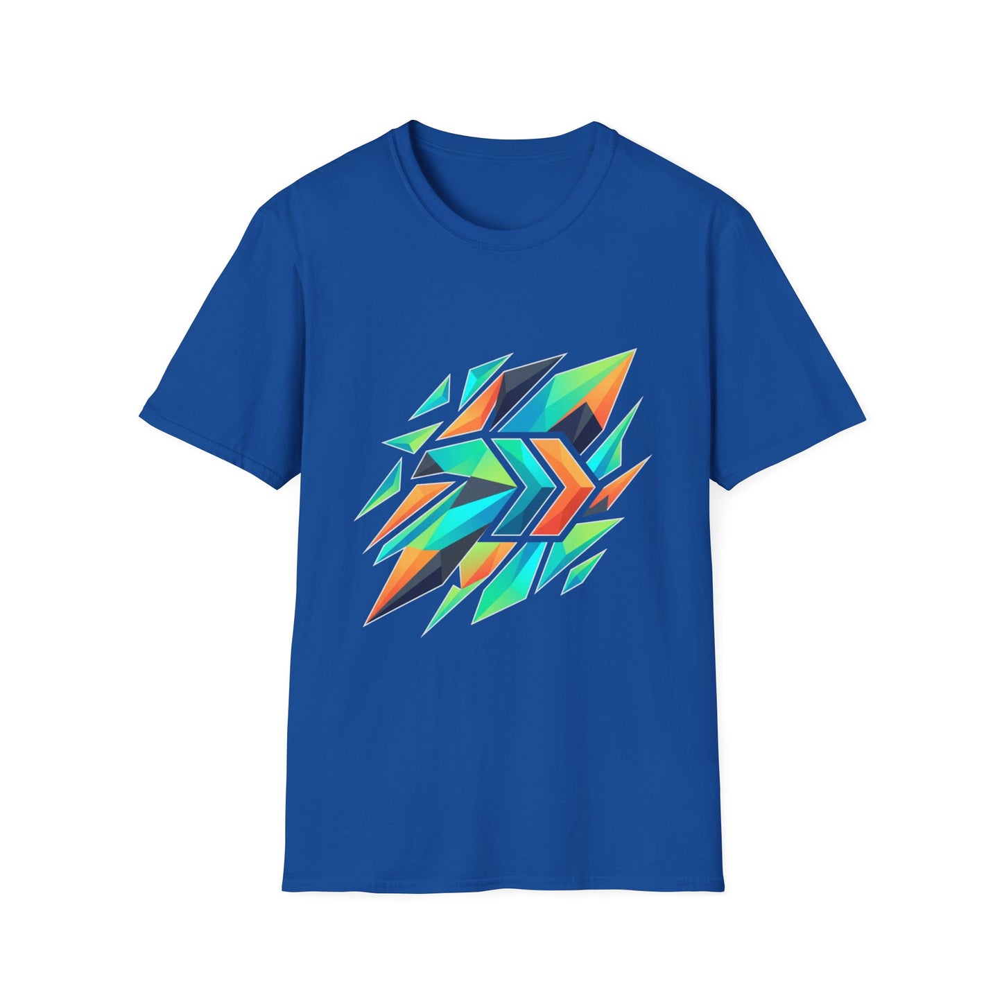 Abstract Geometric Arrow T-Shirt — Colorful Tribal-Inspired Graphic Tee Printify