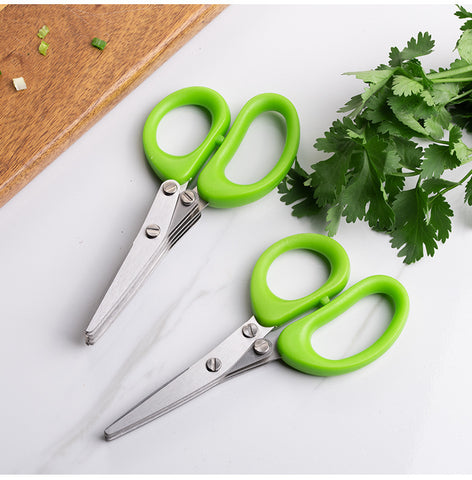 Multifunctional Multi-layer Scissors Stainless Steel Knife Herb Seaweed spice